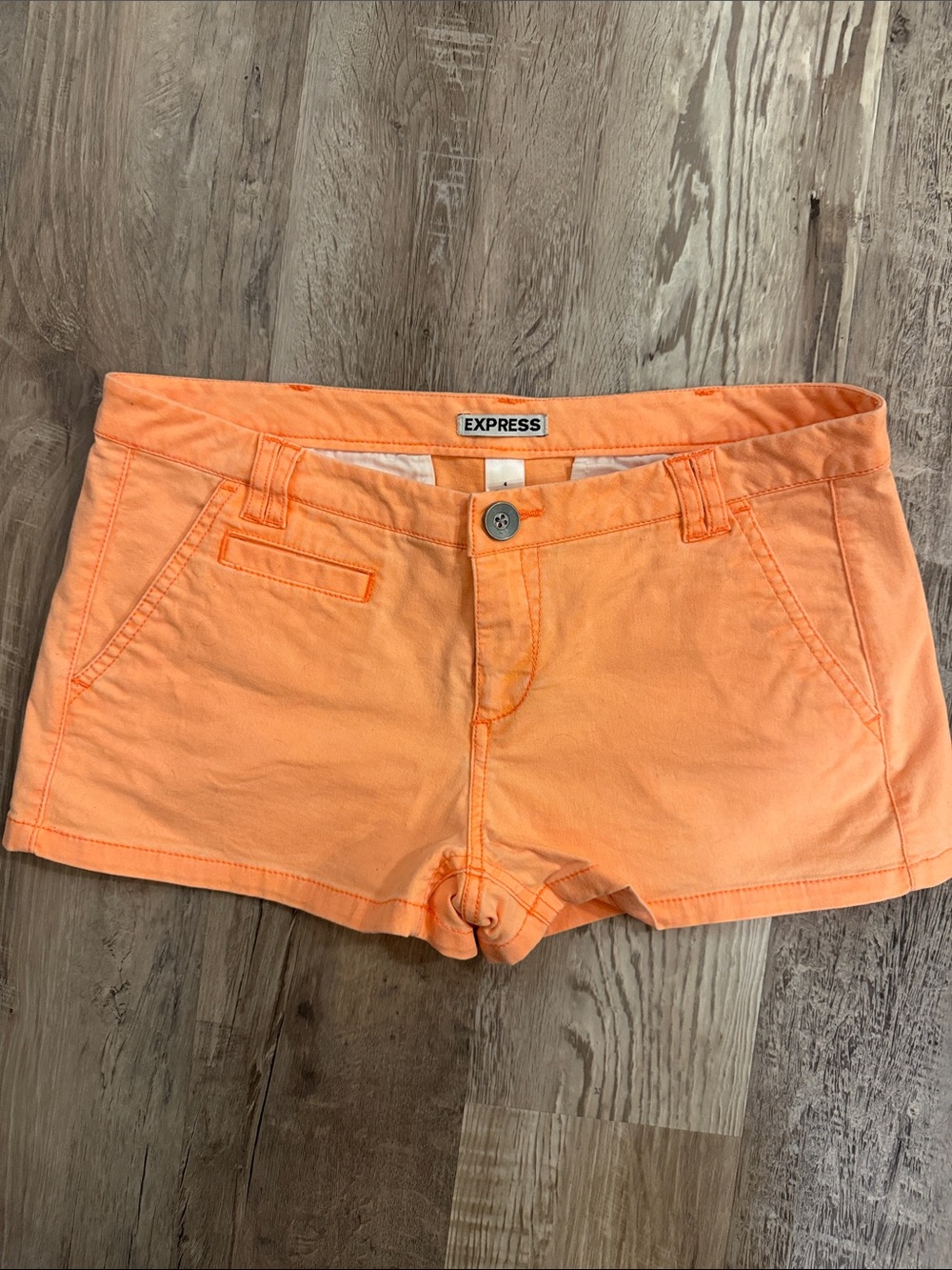 Express Women's Neon Orange Cotton Shorts